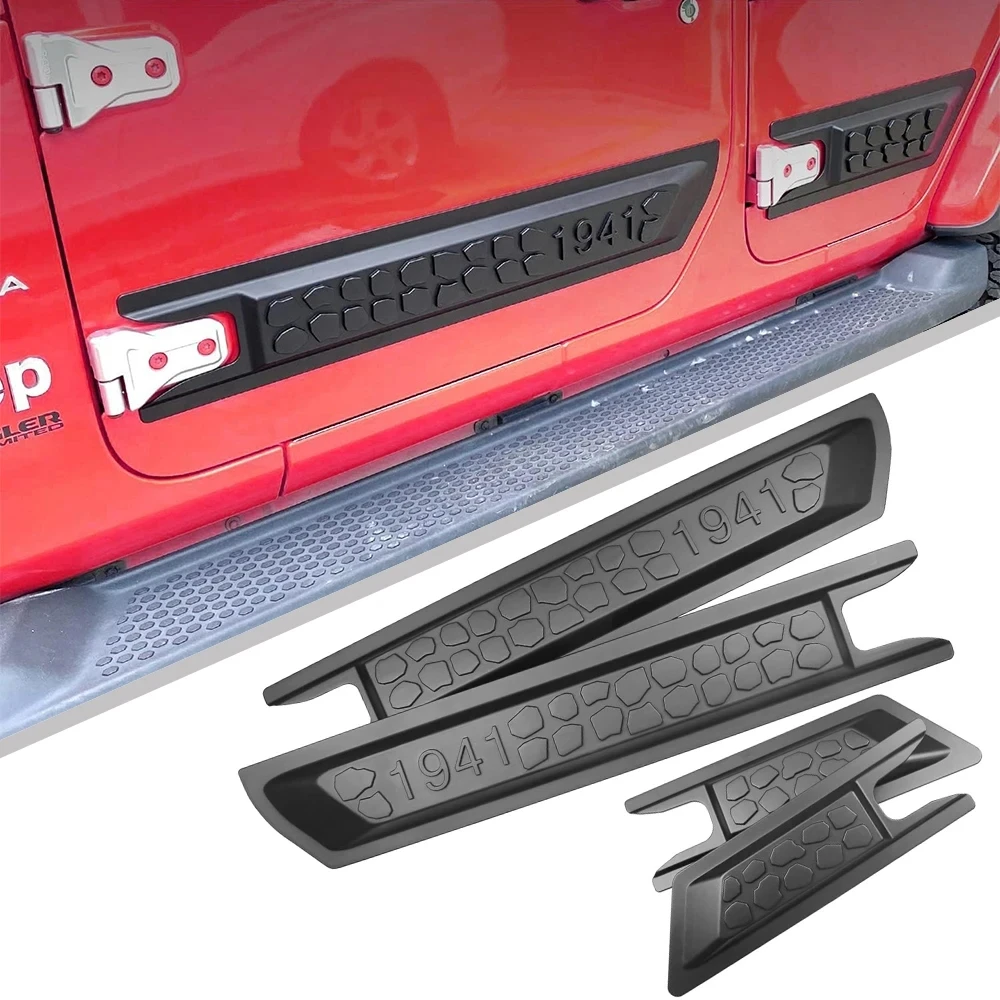 4PCS Car Side Door Body Guard Protector Molding Cover For Jeep Wrangler JK Gladiator JT 2018-2023 For Wrangler JK 07-18 4Doors