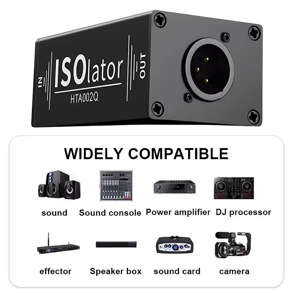 

Eliminates Current Noise XLR Audio Isolator 1-Channel Muti-Purpose Noise Reduction Filter 6.35 Professional Audio Noise Filter
