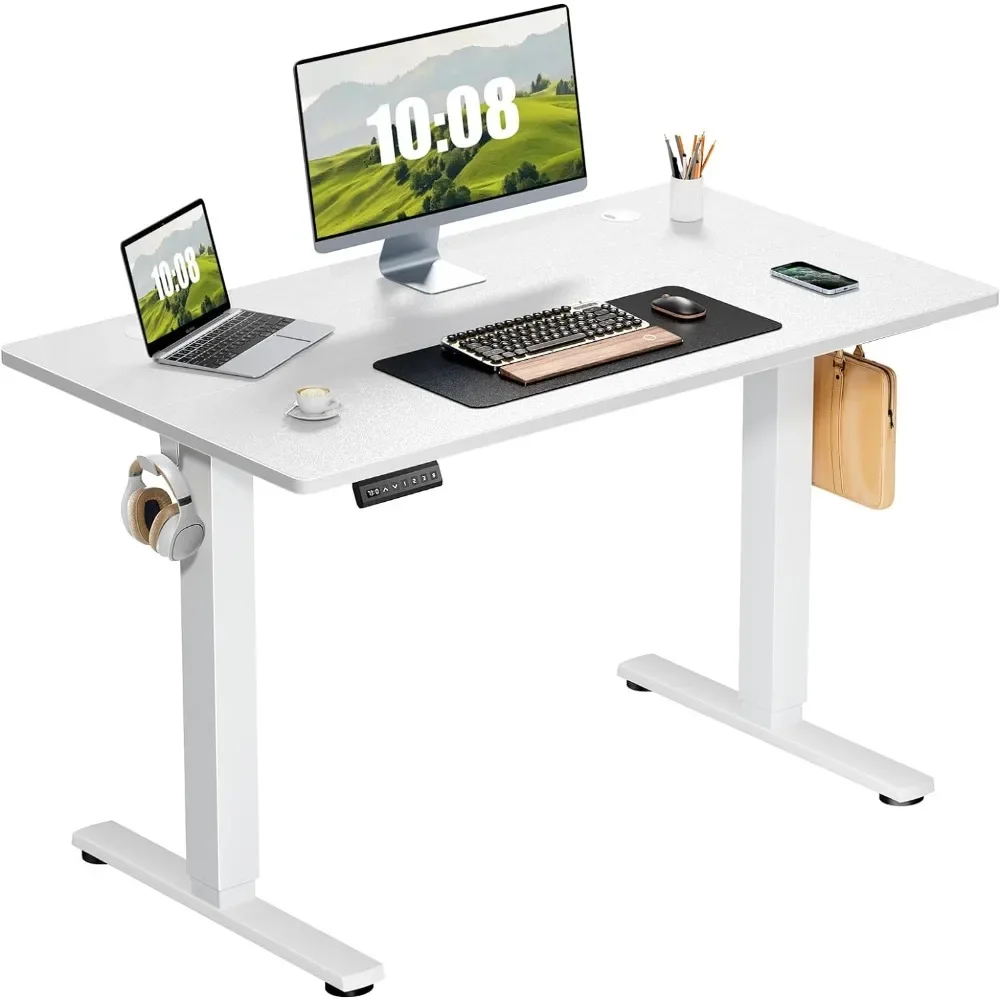 

Electric Adjustable Height Standing Desk -Sit to Stand Up Desk with Splice Board, Rising Home Office