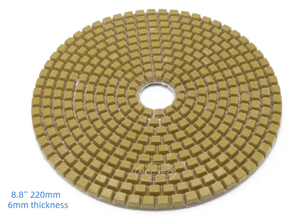 8.8'' Soft Wet Polishing Pads | 220mm Marble Granite Diamond Resin Grinding Pads |Grit 50#,150#,300#,500#,1000#,2000#,3000#,BUFF