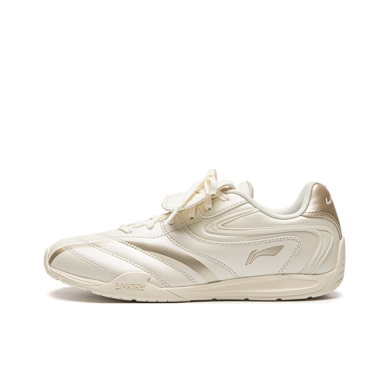 Li Ning Film Pulse Slip Resistant, Abrasion Resistant, Lightweight Low top Casual Shoes Women's Ecru Apricot Gold AGLV136-19