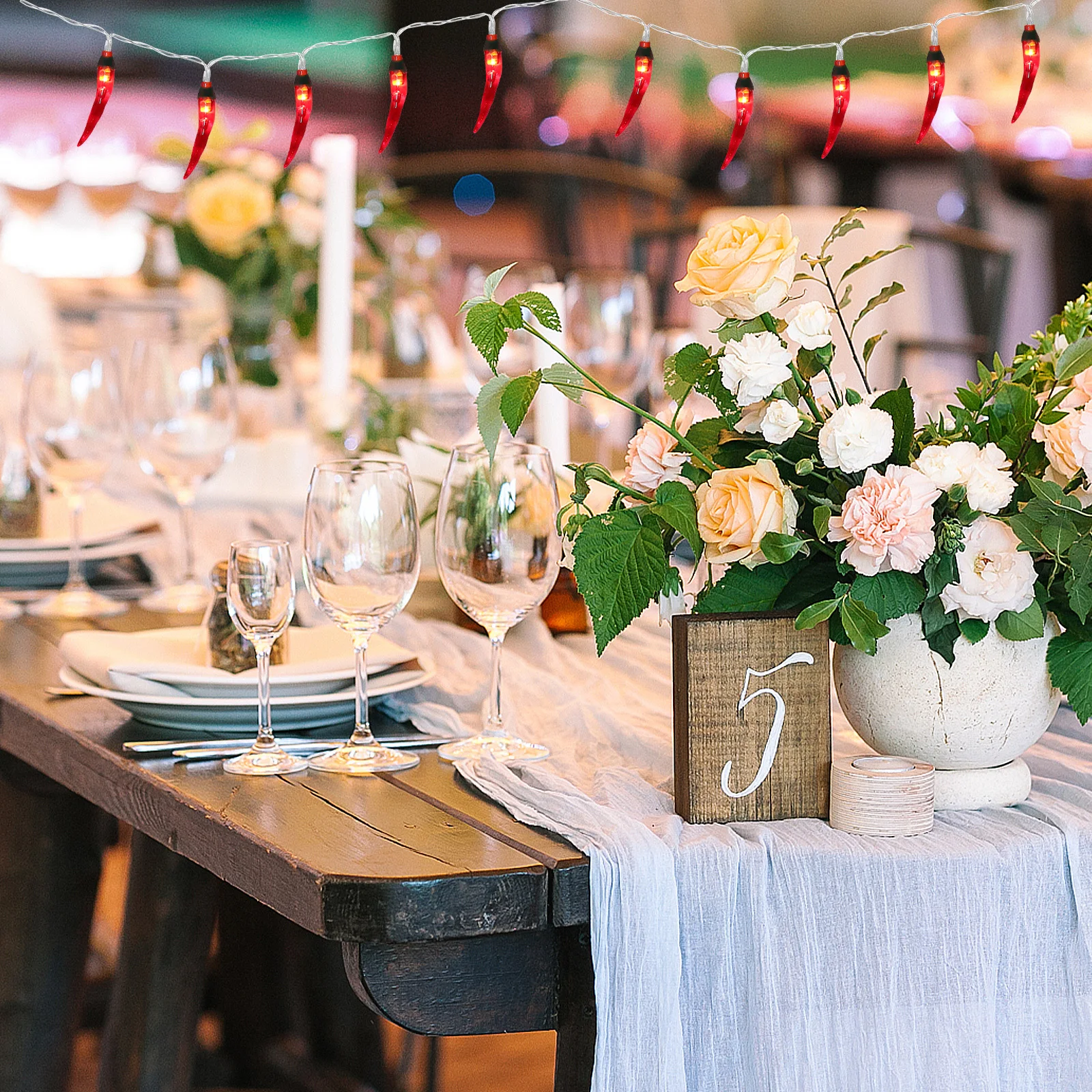 

Red Chili String Lights Led Pepper Lights Waterproof For Balcony Camping Wedding Party Diy Fairy Bottle Decorations