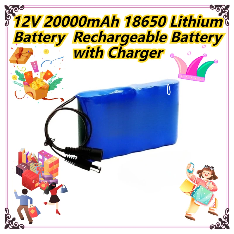 

12V 20000mAh 18650 Lithium Battery Rechargeable Battery with Charger