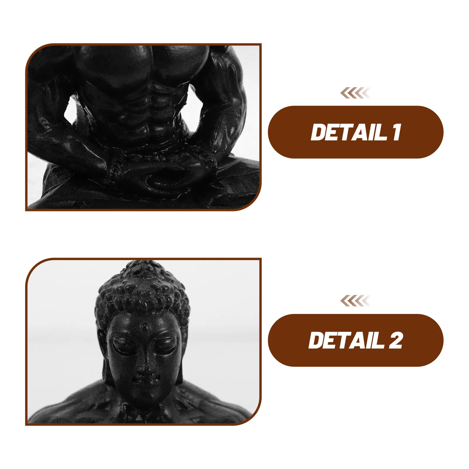 Handmade Resin Buddha Sculpture Vintage Fengshui Ornament for Meditation Room Zen Tabletop Decor Chinese Buddhist Decor Good - view 3