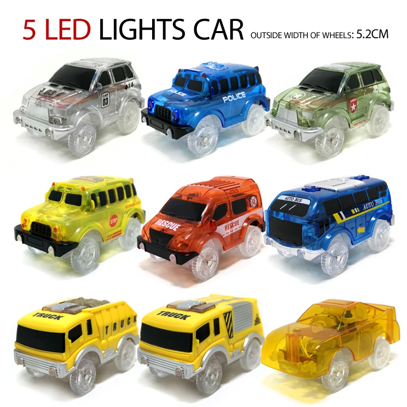 l Size Racing Car, 5led Lights Electronic Racing Car Tracks, Toy Track Parts,Children's Puzzle Toys Car Toys Birthday Gifts L003