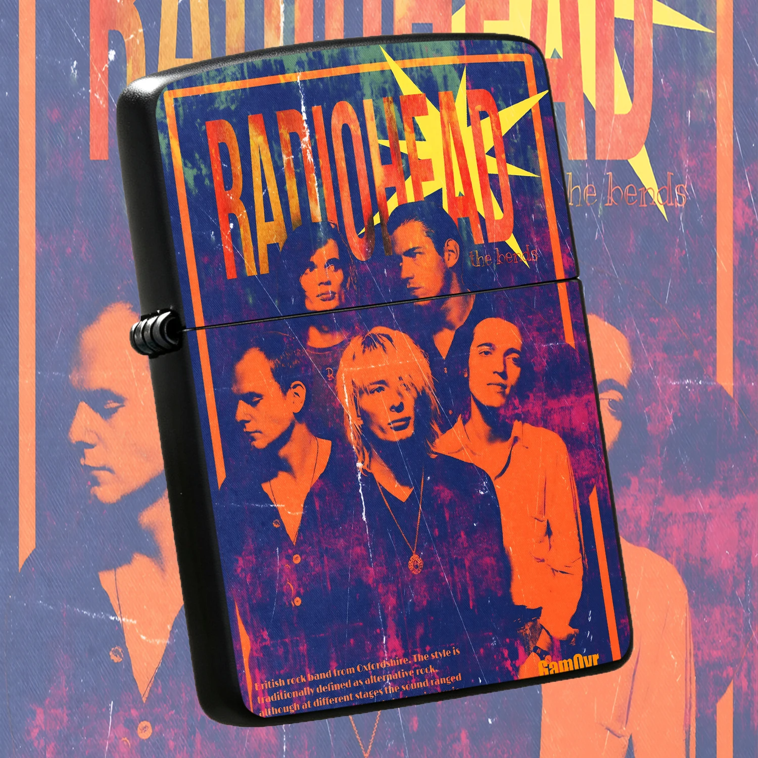 Vintage Radiohead The Bends Themed Portable , Retro Rock Print Multi-Scenario Usable Daily Carry Item, Trendy Niche Collectible Gift For Alternative Rock Fans, Ideal For Gifting Pals And Personal Daily Outdoor Indoor Usage Interesting And H