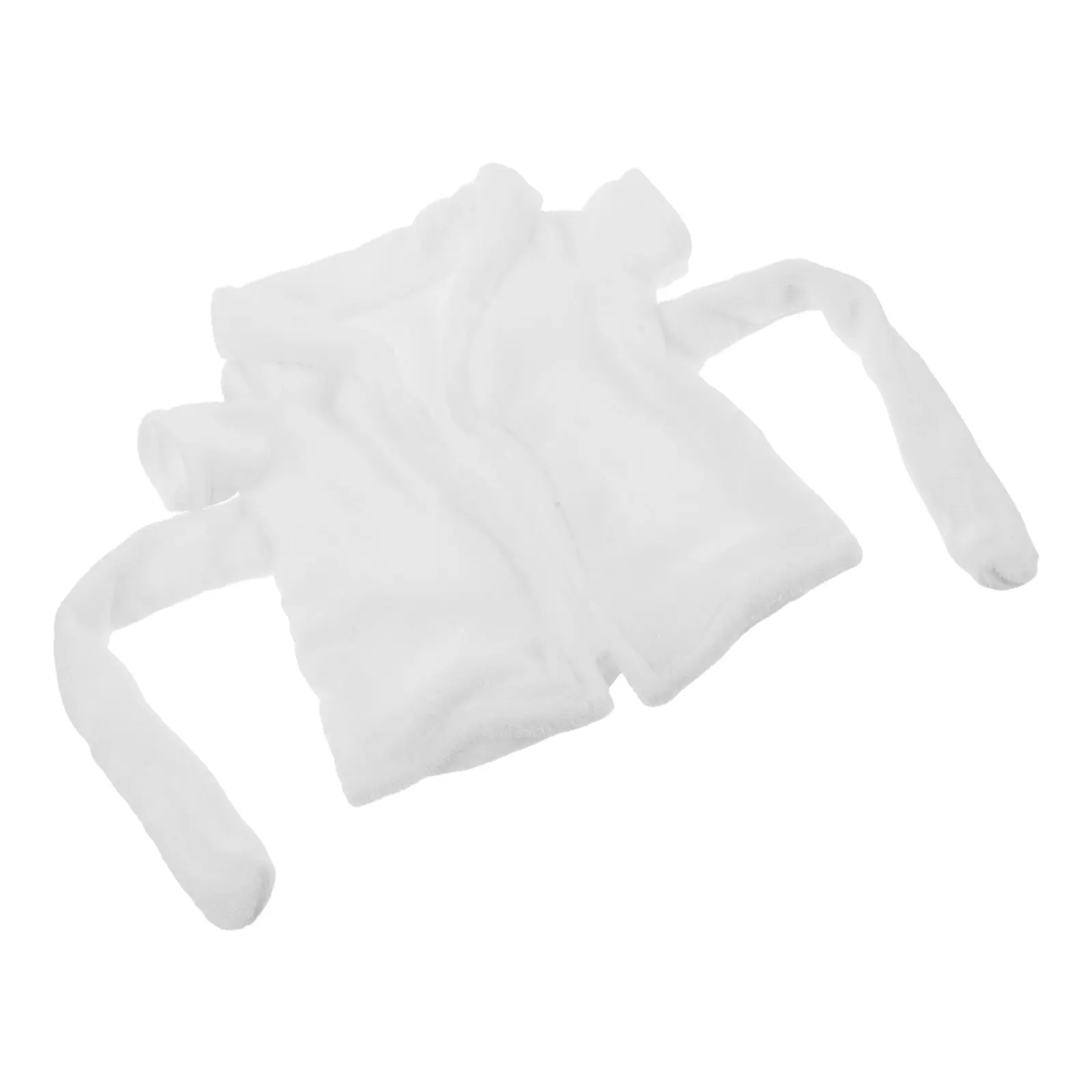 

1Set White Bathrobe Outfit Spa Robe Shower Cap 36Cm Stuffed Animals Holiday Dress Up Clothes White Bathrobe