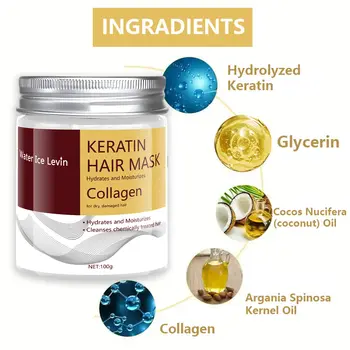 Keratinová vlasová maska pro poškozené vlasy s keratinem a kokosovým olejem, vlasová maska s arganovým olejem pro všechny typy vlasů 10 nejlepší prodej genoxidil - №9