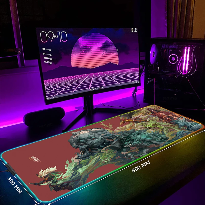 

Hyakkiyakou Large RGB Mouse Pad XXL Gaming Mousepad LED Mouse Mat Gamer Mousepads Luminous Table Mats Desk Pads With Backlit