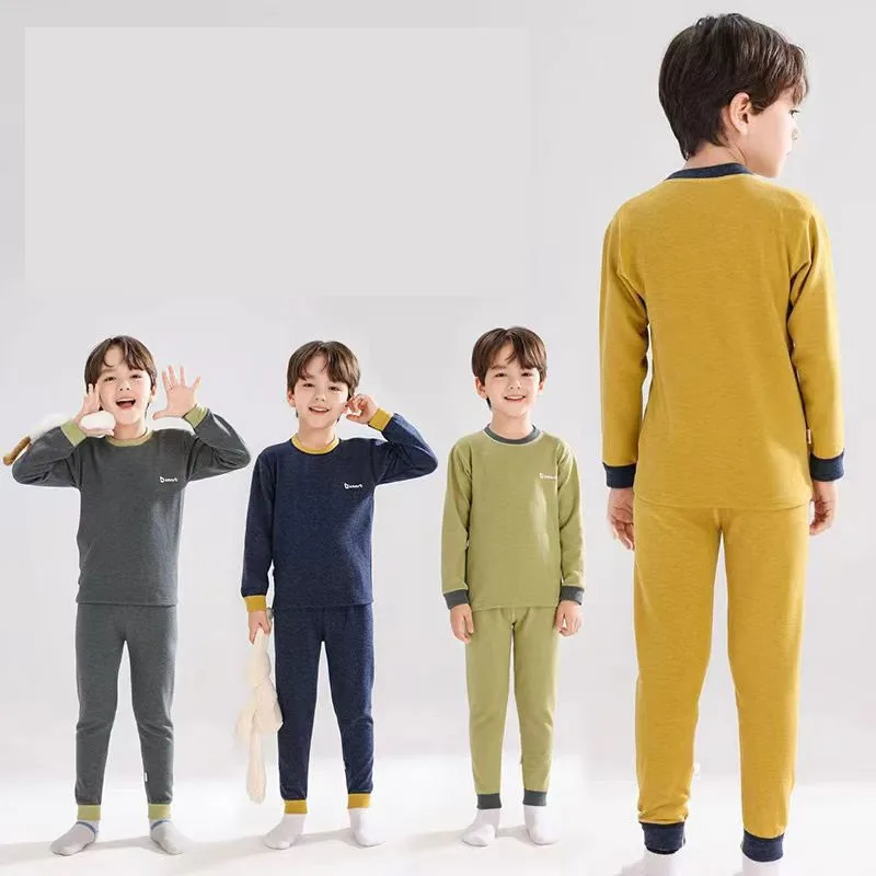 Children Pajamas Sets Winter Autumn Double-sided Wool Silk Sleepwear for Kids Thickenedboys Girls Long Johns Thermal Underwear