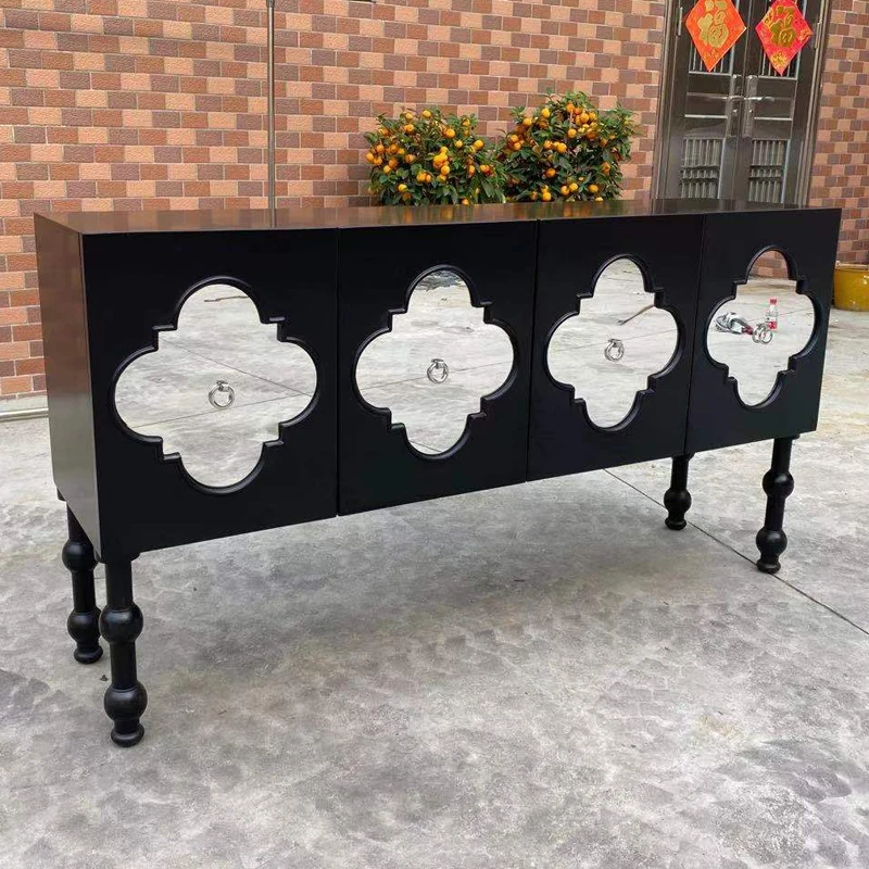 

Customizable Armadietto da portico Huayu in legno massello, armadietto decorativo di lusso leggero nero, armadietto