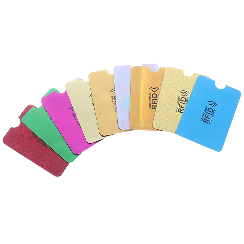 10Pcs RFID Bank Card Protective Case Shielding NFC Anti-Theft Anti-De-Magnetisation Card Holder Aluminum Foil Card Sleeve