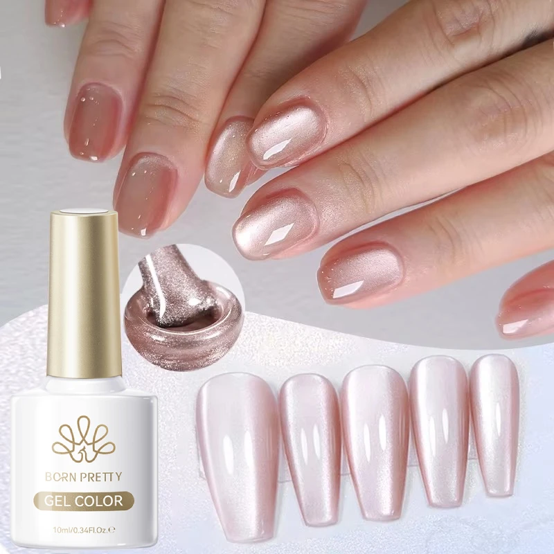 

BORN PRETTY Silver Moonlight Cat Magnetic Gel Nail Polish White Light Magnetic Nail Sparkling Glitter Semi Permanent Varnish 10m