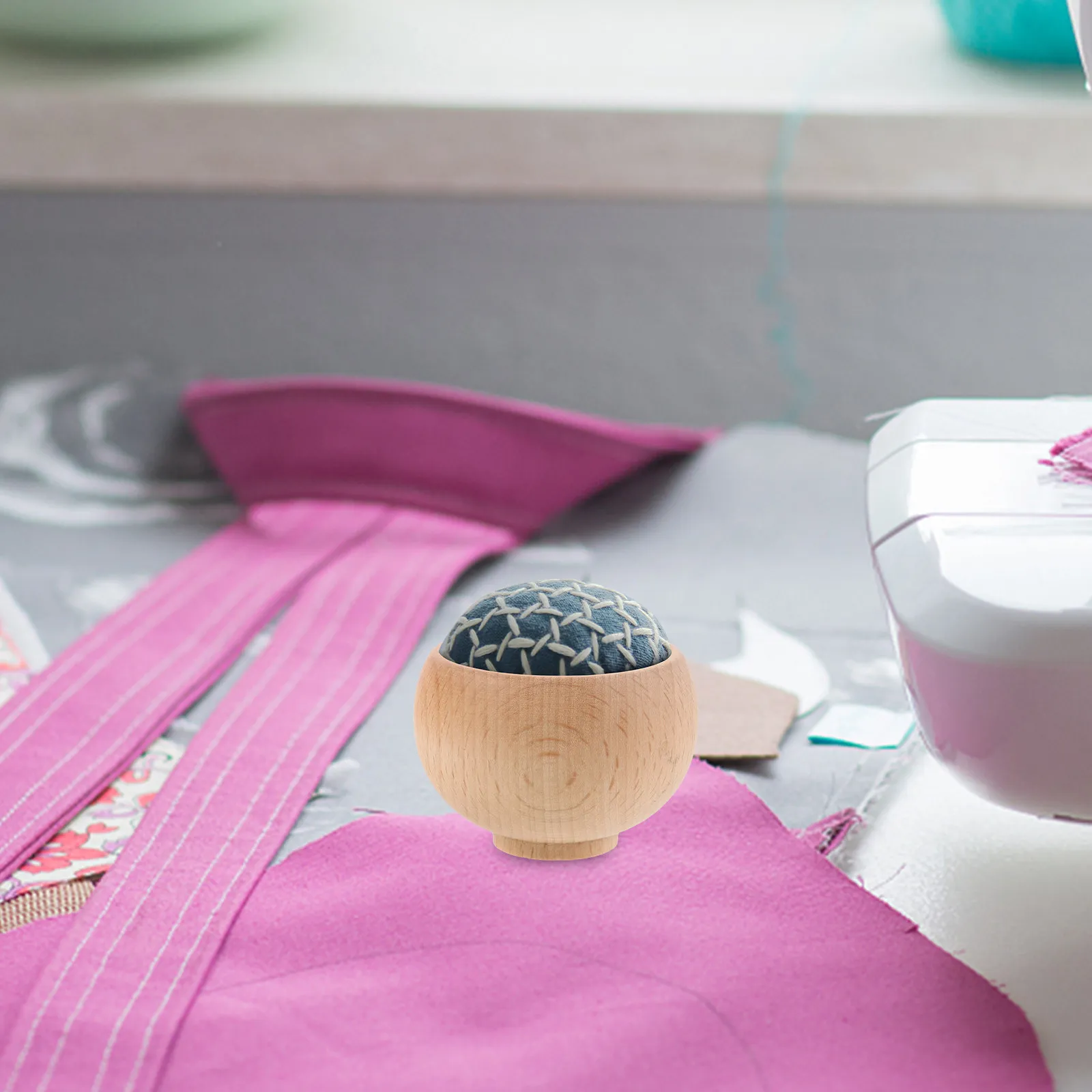 

4Pcs Minimalist Wooden Pincushion Bowl Natural Finish Japanese Design for Needle Storage Crafts Sewing Knitting Embroidery