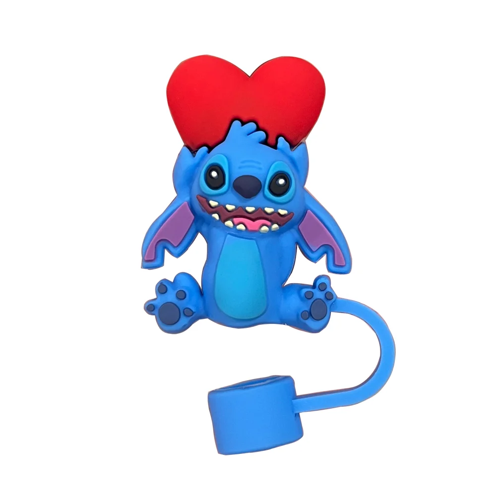 Miniso Disney Stitch Straw Cover Cap,Cute Straw Topper, Compatível com Copo de 30 e 40Oz com Cabo, 10mm, 0.4 ", 1-7pcs