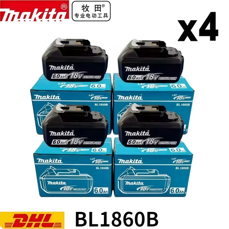100% Original Makita BL1860B 18V 6.0Ah Battery with LED Power Indicator Extended Runtime for LXT Cordless Tools
