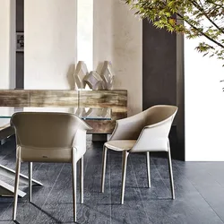 Silla de comedor de cuero italiano, sillón minimalista de diseño, respaldo para el hogar, oficina, Reunión, restaurante, alta calidad