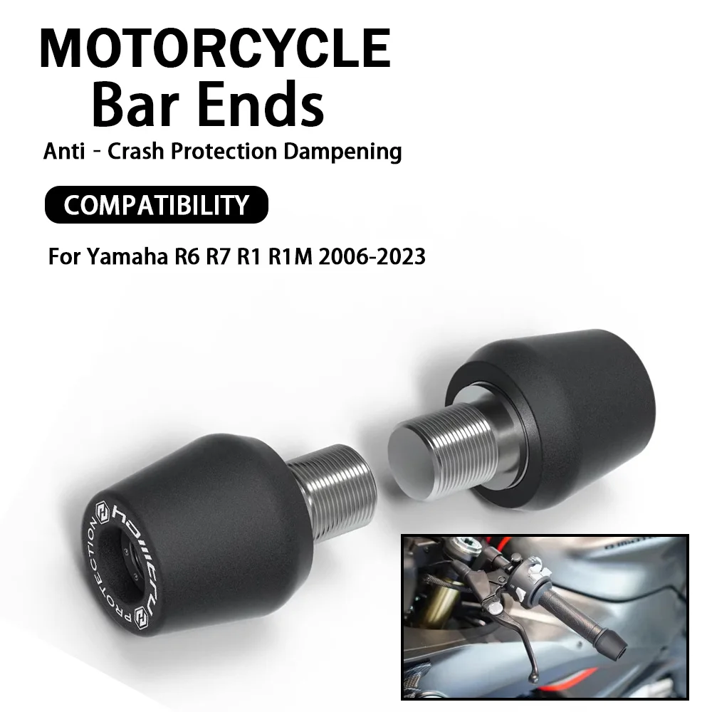 Motorcycle Bar Ends For Yamaha R6 R7 R1 R1M 2006-2023 Handlebar End Weights Grip End Plug Dampening Fall Protection Accessories