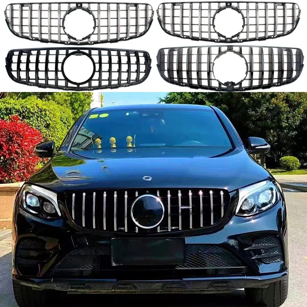 Front Racing Facelift Upper  Bumper Grille Grilles For Mercedes Benz W253 X253 GLC 220 GLC250 GLC300  2015 2016 2017 2018 2019