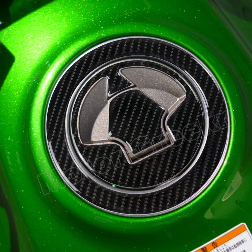 For Z750 Z1000 Ninja ZX-6R 1400 650R 3D Carbon Fiber Decal Motorcycle Fuel Tank Gas Cap Cover Protect Sticker Accessori
