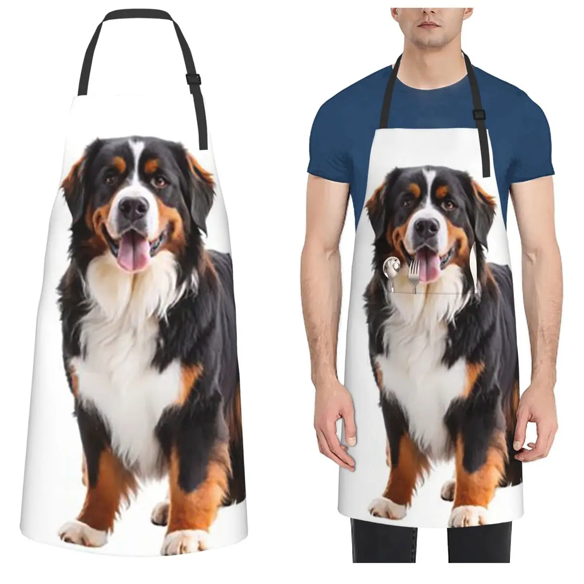 

Фартуки для бернского зенненхунда, шеф-повара, приготовления пищи, выпечки, водонепроницаемый нагрудник, кухонный сарафан для чистки для женщин и мужчин, живопись