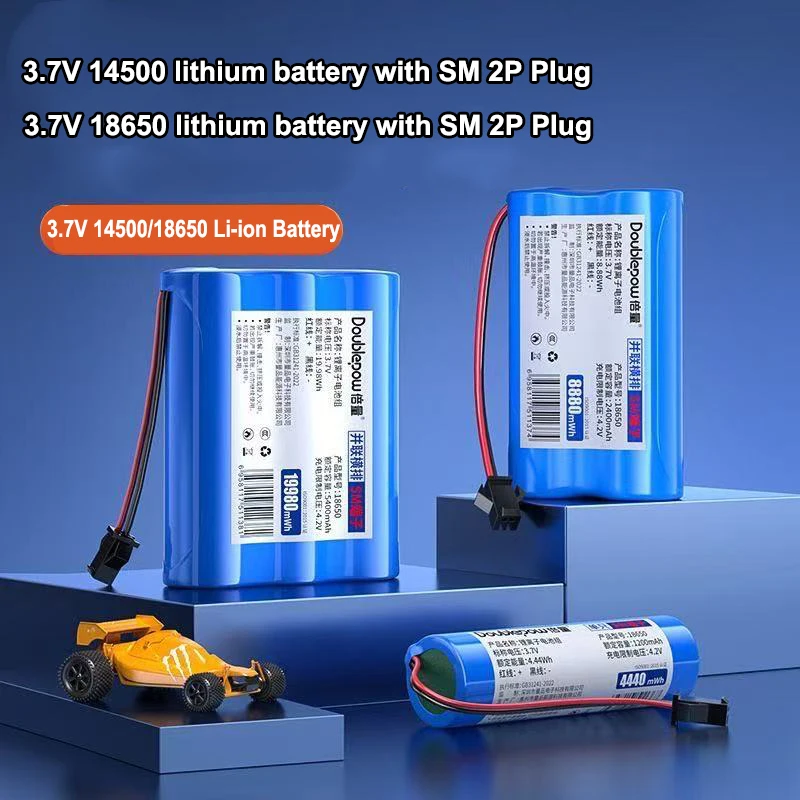 

14500 Battery with SM Plug 3.7V 5400mAh 18650 Lithium Battery for Water Gun RC Car truck Ship Helicopter Toys Speaker Headlight