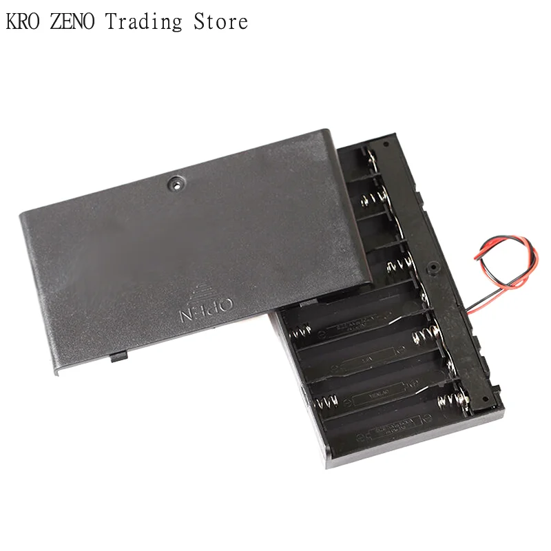 1/2Pcs  Plastic 8 Slots AA Battery Holder Battery Storage Case Box With Switch & Cover Batteries Standard Container view 6