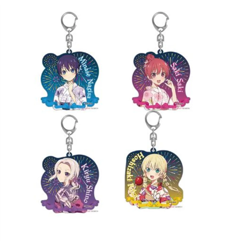 Game Kiryu Shino Hoshizaki Rika Keychain Doll Anime Saki Saki Acrylic Keyring Pendant for Gift