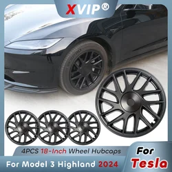 XVIP Thunder Style HubCaps For Tesla Model 3 Highland 2024 18 Inch Performance Wheel Cap Full Rim Cover Glossy Matte Black White