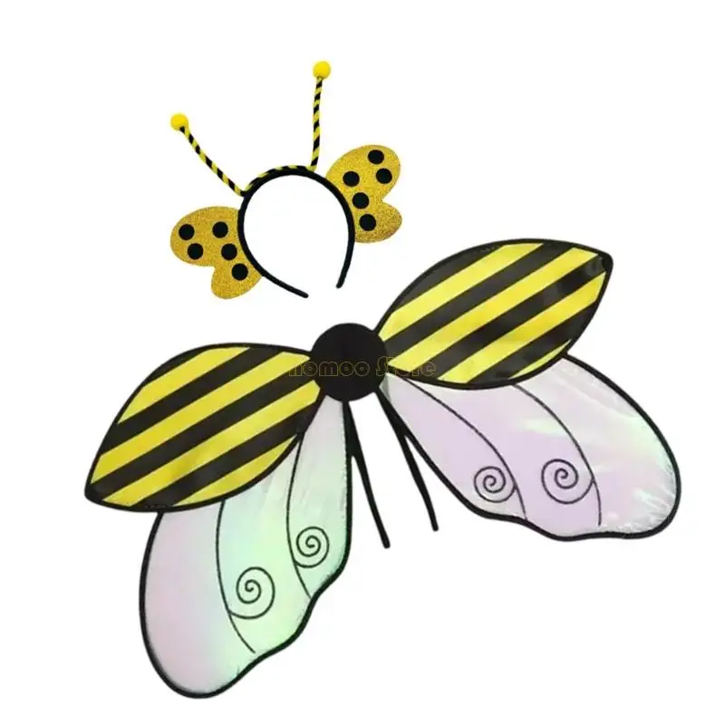 テーマパーティーのロールプレイイベント用の31BF通気性のある柔らかい生地の昆虫の羽