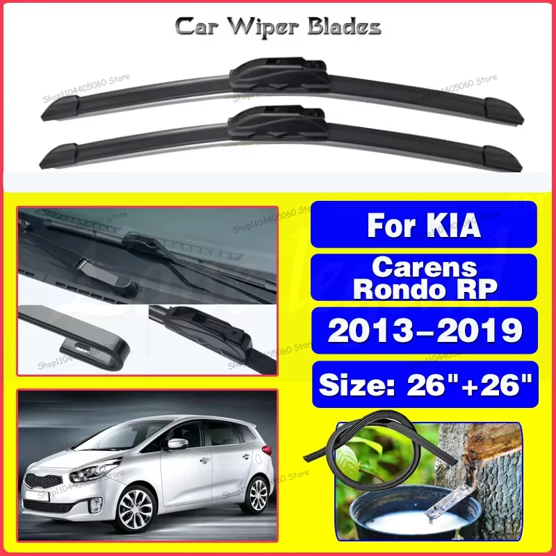 

For Kia Carens Rondo RP 2013 - 2019 Front Wiper Blades Window Windshield Windscreen U J Hook Brushes Cleaning Car Accessories