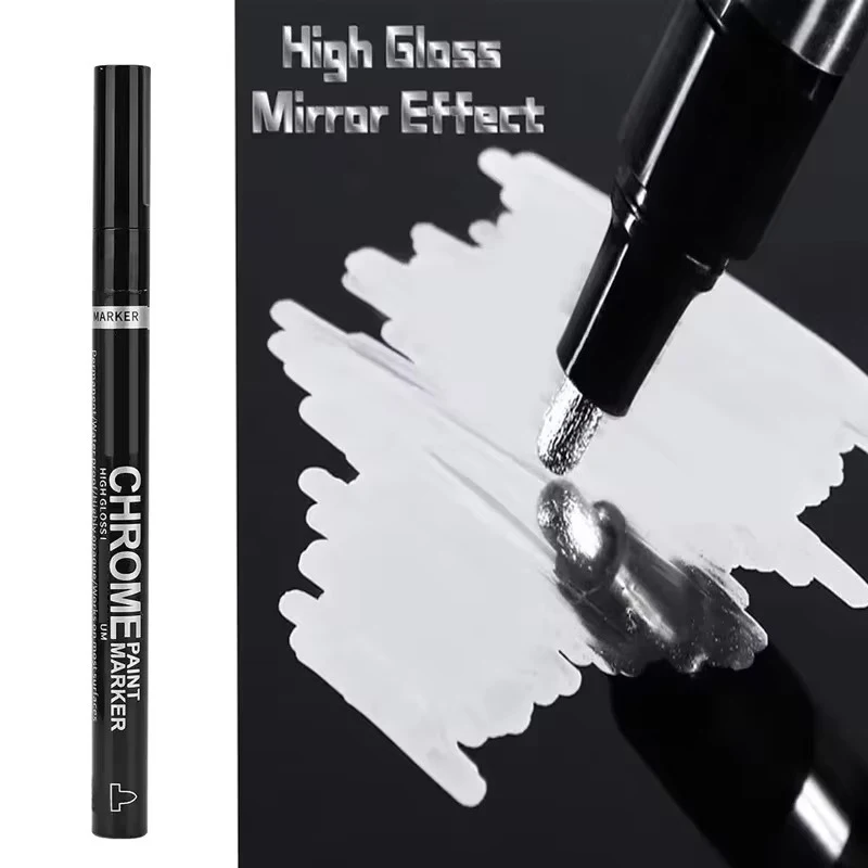 1-12 Stück Chrom-Spiegelmarker-Set Wasserfeste DIY Reflektierende Farbstifte Gold Silber Marker Modellmalerei Kunstmarker Zubehör