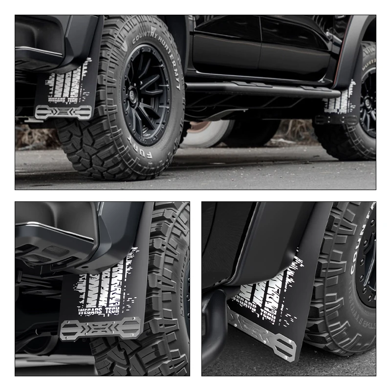 Widened Fenders For Ford Ranger 2024+ Mudguards PE Material Wider Mudguard Splash Fenders Front Rear Wheels Exterior Accessories