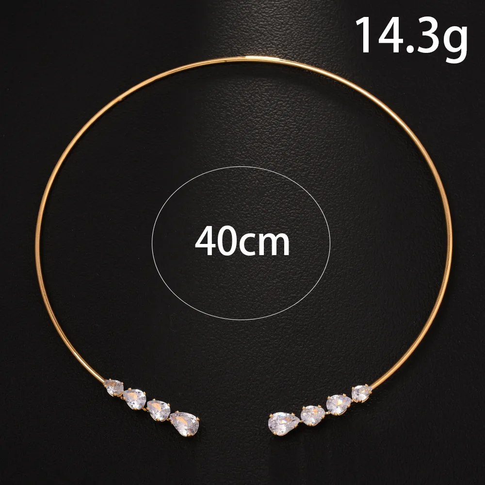 Stonefans Water Drop Choker Necklace Women Bling Neck Prom Accessories Rhinestone Fashion Sparkly Wedding Jewellery Party Collar