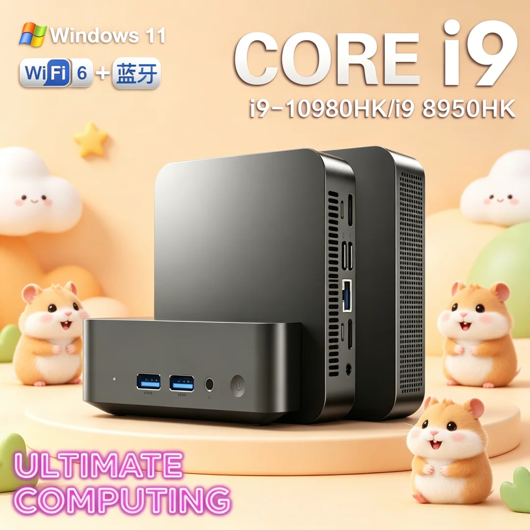 

Arcane 2026 Portable Mini PC Core I9 10980HK/i9 8950HK Celestial Gaming Mini PC Windows 11 Pro 16GB RAM 1/2TB M.2 SSD Laptop