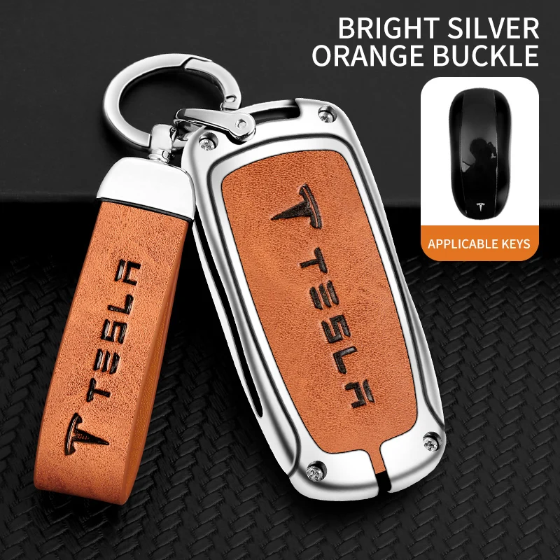 Zinc Alloy Car Smart Remote Key Case Cover Holder Fob For Tesla Model 3 Model S Model Y Model X Protector Keychain Accessories