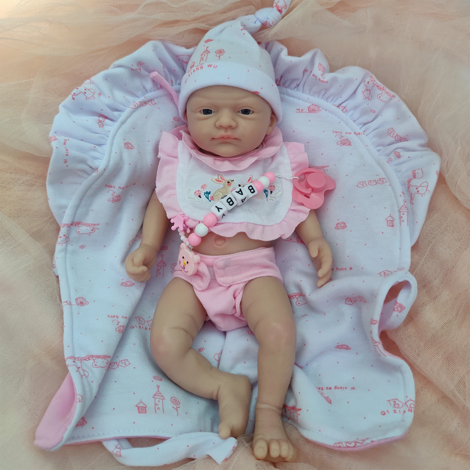 Muñeca Reborn Realista De 12 Pulgadas – Cuerpo Suave De PVC, Ropa De Punto Y Accesorios, Ideal Para Regalar