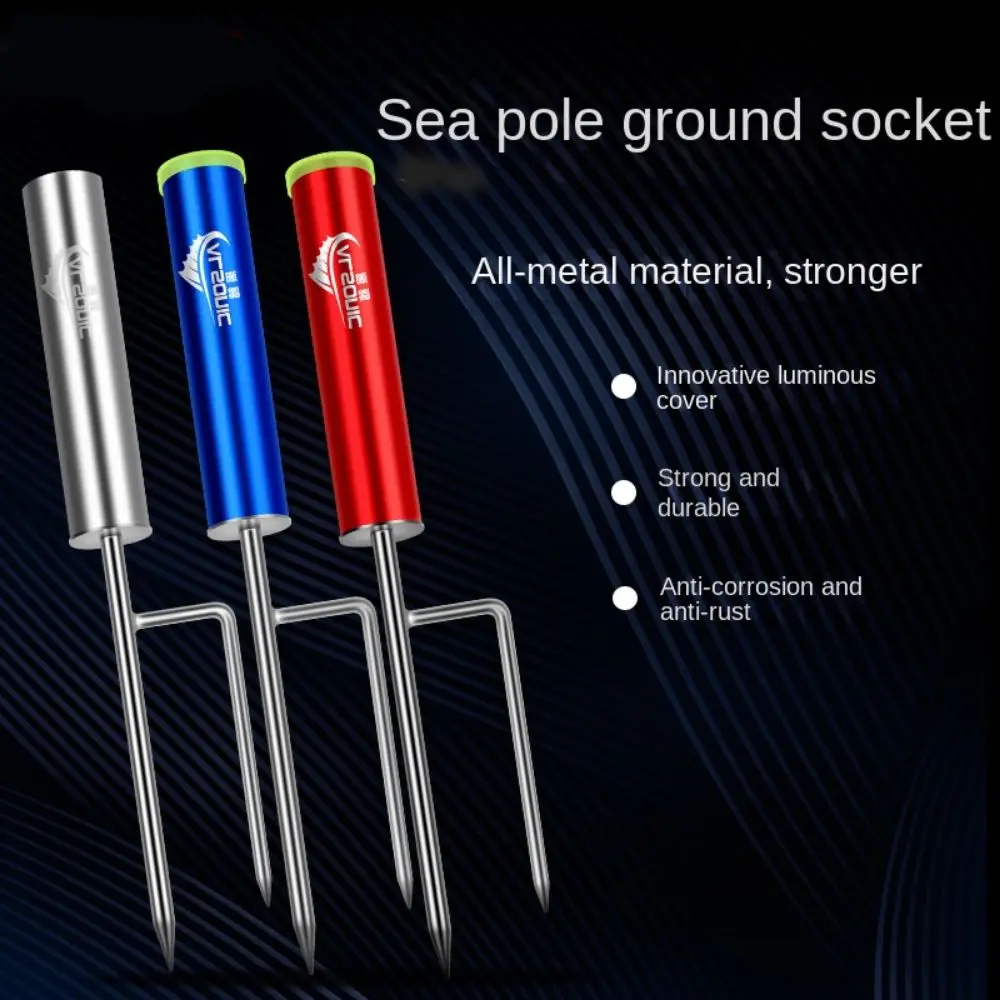 

Metal Fishing Rod Holder Non-Deformed Ground Insertion Sea Rod Bracket Durable Portable Fishing Rod Socket Fishing Rod