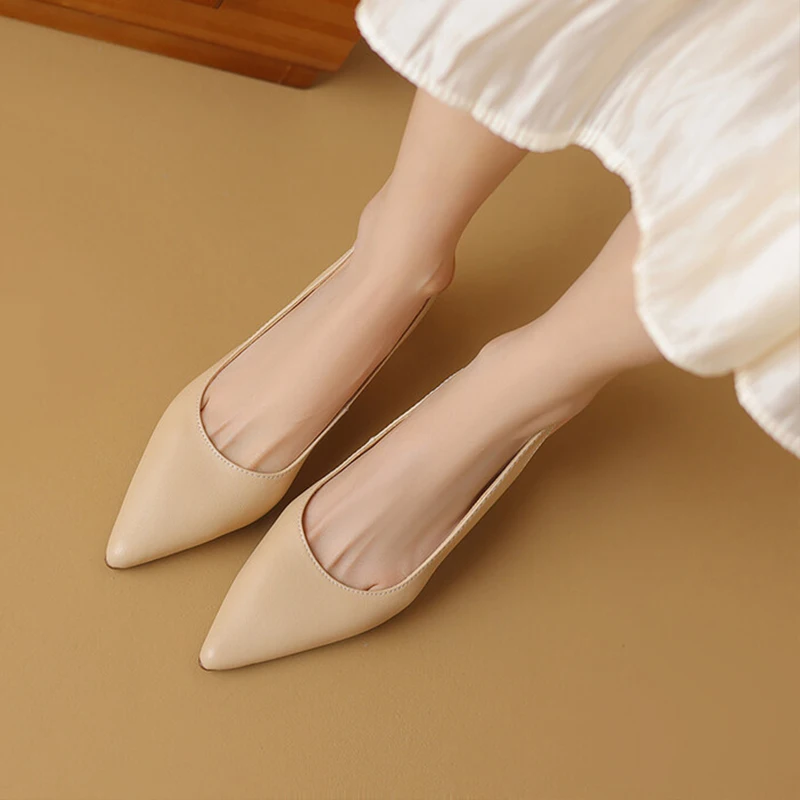 JOZHAMTA Size 34-43 Women Slingback Sandals Real Leather Gold High Heels Summer Shoes Sexy Pointy Office Lady Dress Sandalias