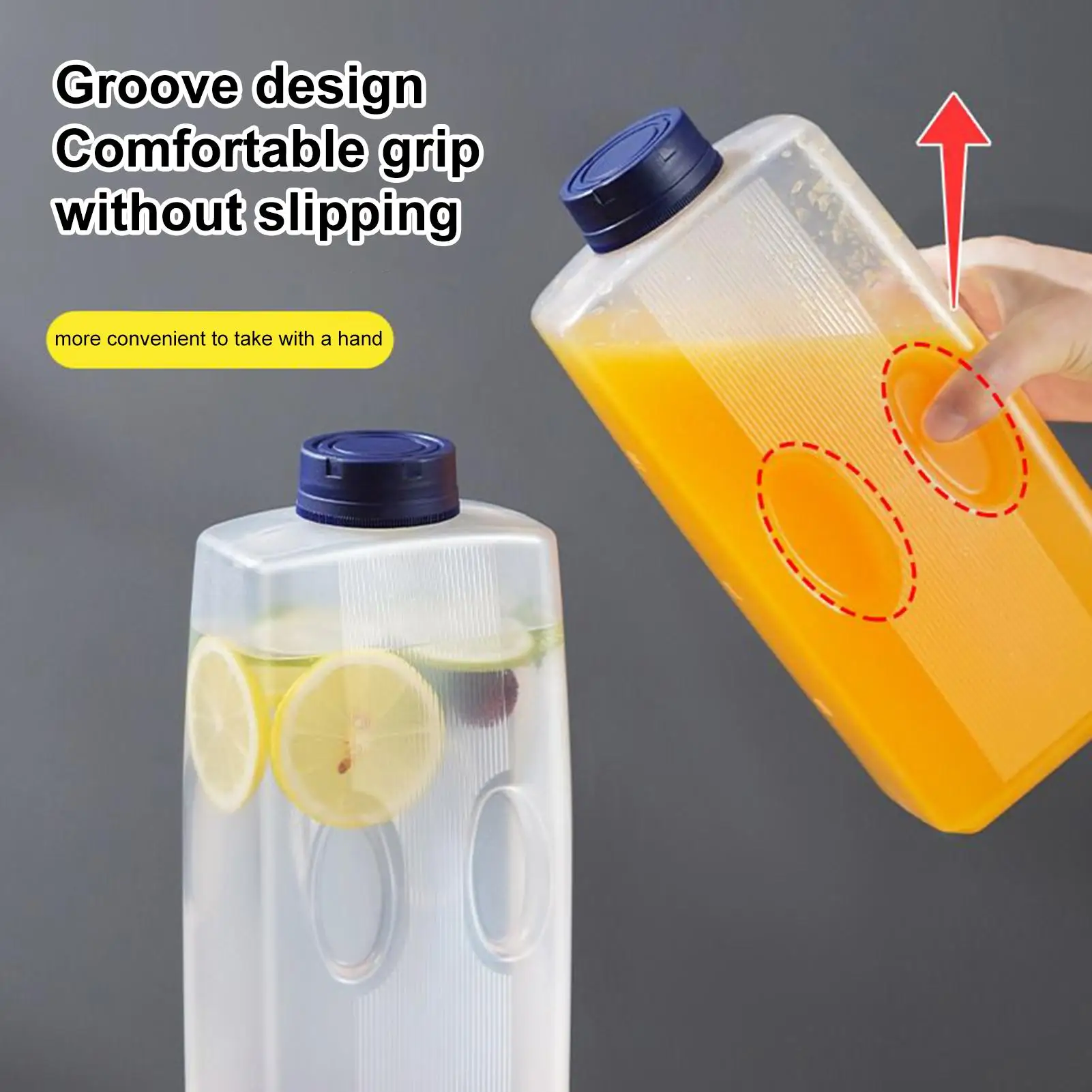 2L Water Bottle Heat Cold Resistance Large Capacity Juice Teapot Cold Water Kettle with Cap Refrigerator Jug Drink Dispenser