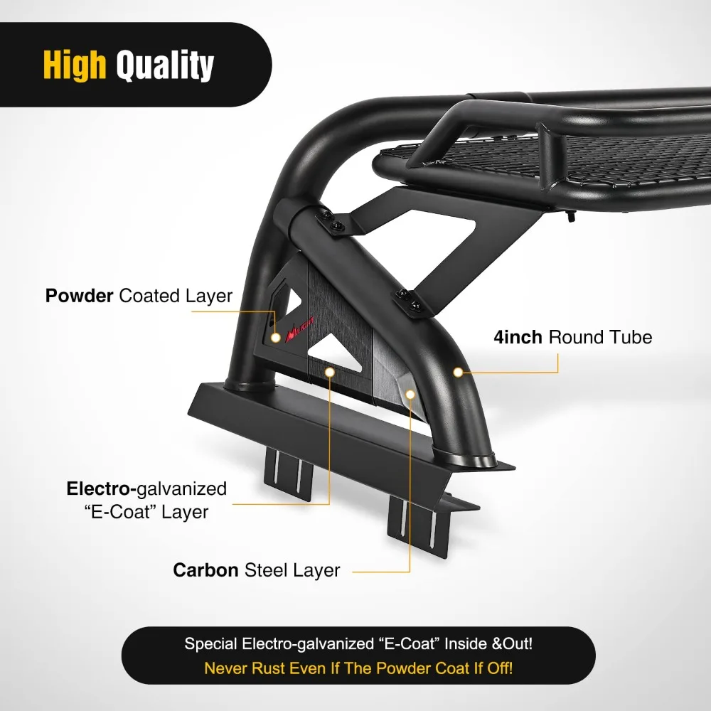 รถบรรทุกเตียง Chase Rack Roll Bar Cargo Carrier ตะกร้าสําหรับ 2002-2023 Dodge Ram1500 2014-2023 Chevrolet Silverado/GMC Sierra1500 201