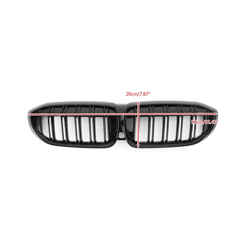 Front Hood Kidney Grille Grill W/ Camera Hole For BMW 2019 2020 2021 BMW 3 Series 330i 330e G20 G21