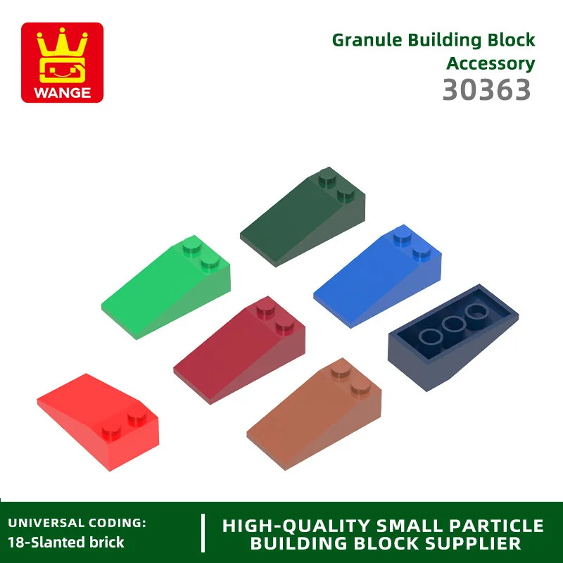 

Wange 62Pcs/lot 30363 Slope18 2 x 4Holes Slanting 2 Columns Block Moc Color Accessories Compatible with Brick DIY Children Toy
