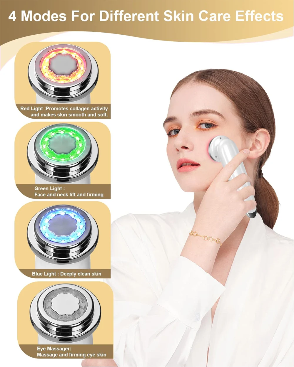 EMS Microcurrent Face Lift Device – LED + Heating + Vibration Facial Massager