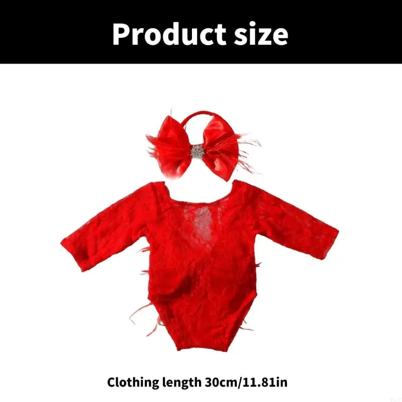 W3JF Bellissimo pizzo piuma abito da bambino per bambini per immagini indimenticabili