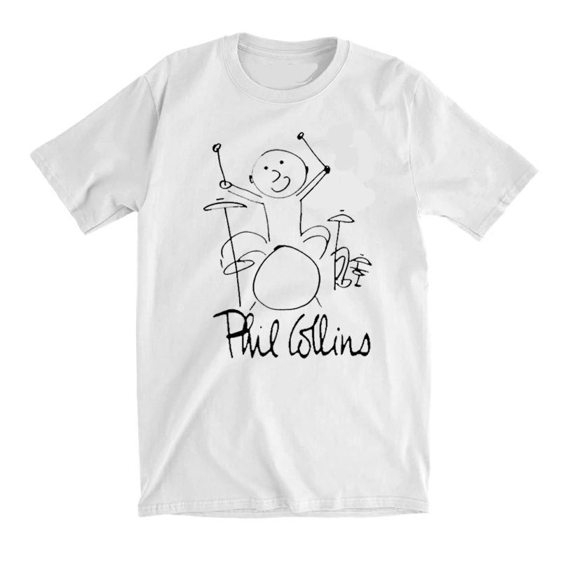 

Футболка Phil Collins Punk Ro Drummer Music ort Sve, уличная одежда, летняя хлопковая повседневная футболка свободного кроя для подростков с креативным принтом