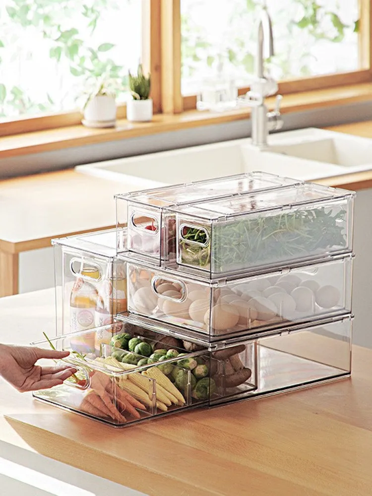 

Transparent Der Sle Storage Box for Fruit Vegetable Food Classin Fren Preservation Box for Bedroom Underwear...