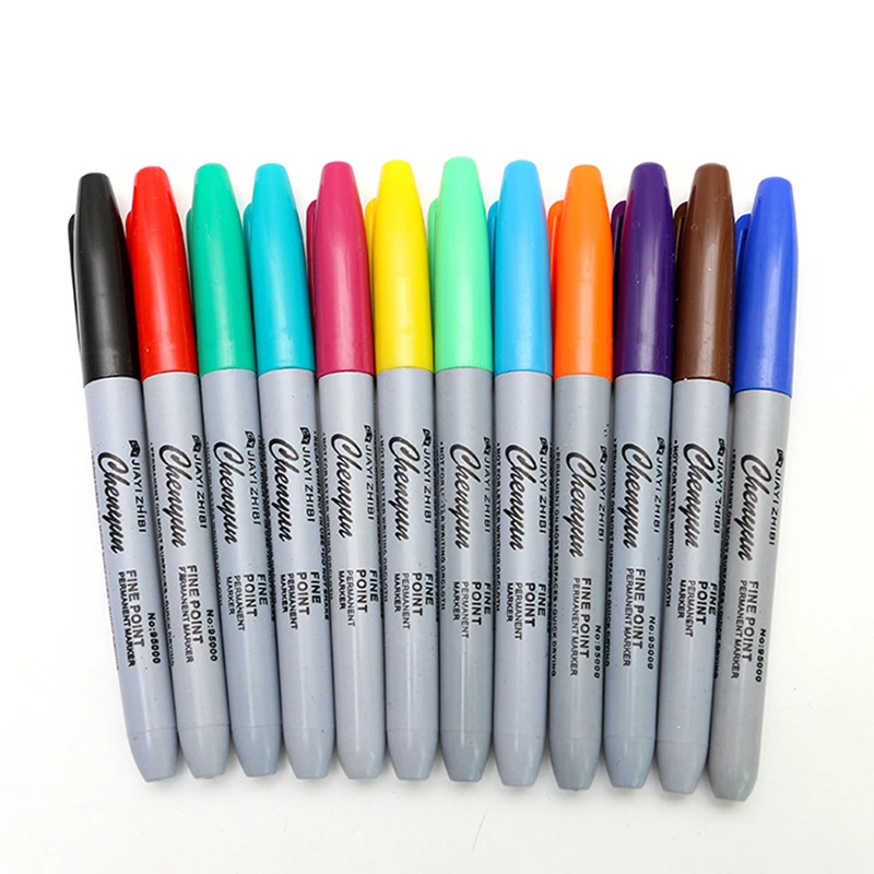 12 Pcs/box Tattoo Waterproof Transfer Pen Professional Tattoo Transfer Skin Marker Pen For Makeup Tattoo Accessories
