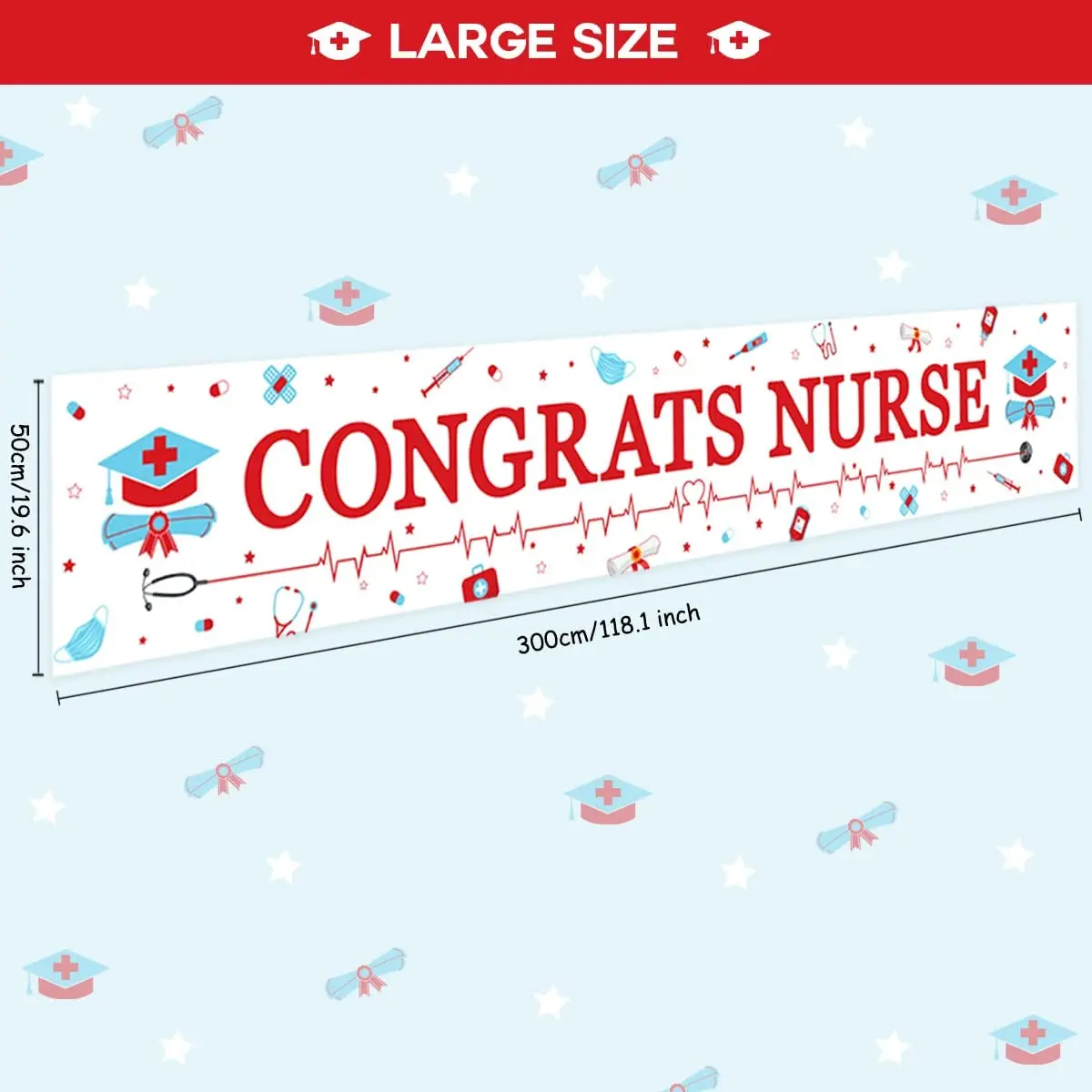 Sursurprise-Large Congrats Nurse Letter Banner, Graduation Decorations, Party Supplies for Indoor or Outdoor Decor