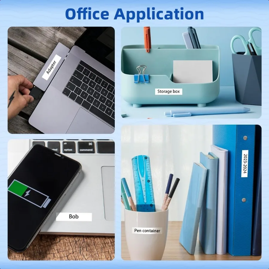 متوافق مع صانع الملصقات DYMO LetraTag عبوة 91331 شريط بلاستيكي أبيض 12 مم × 4 م 1 2 × 13 بوصة لـ Labeler Letra Tag 200B LT 100